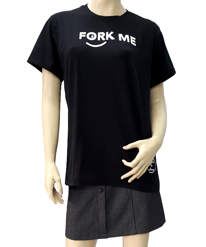 áo thun dáng dài Fork Me - hình 2 -zeeuni.com/ao-gia-dinh
