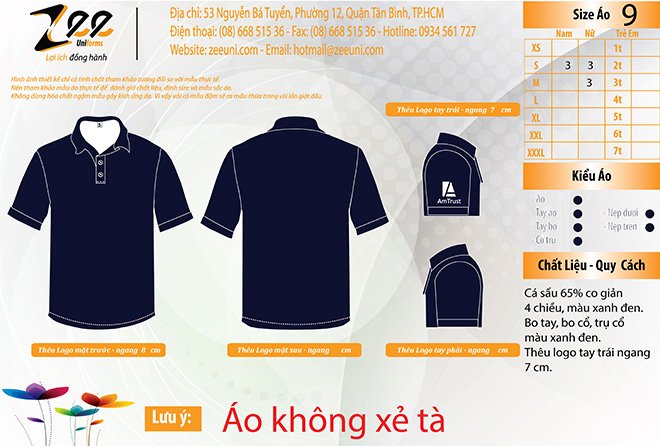 mẫu thiết kế đồng phục áo thun của công ty Am Trust