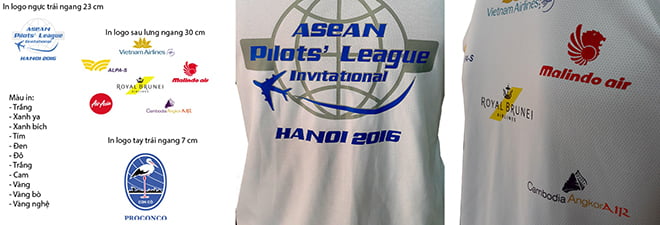 Đồng phục áo thun sự kiện Asean Pilots' League - In logo